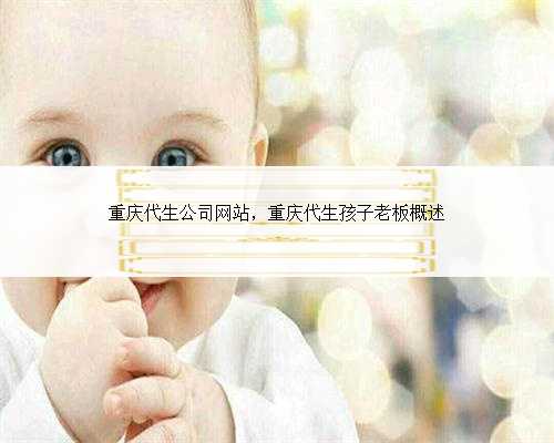重庆代生公司网站，重庆代生孩子老板概述
